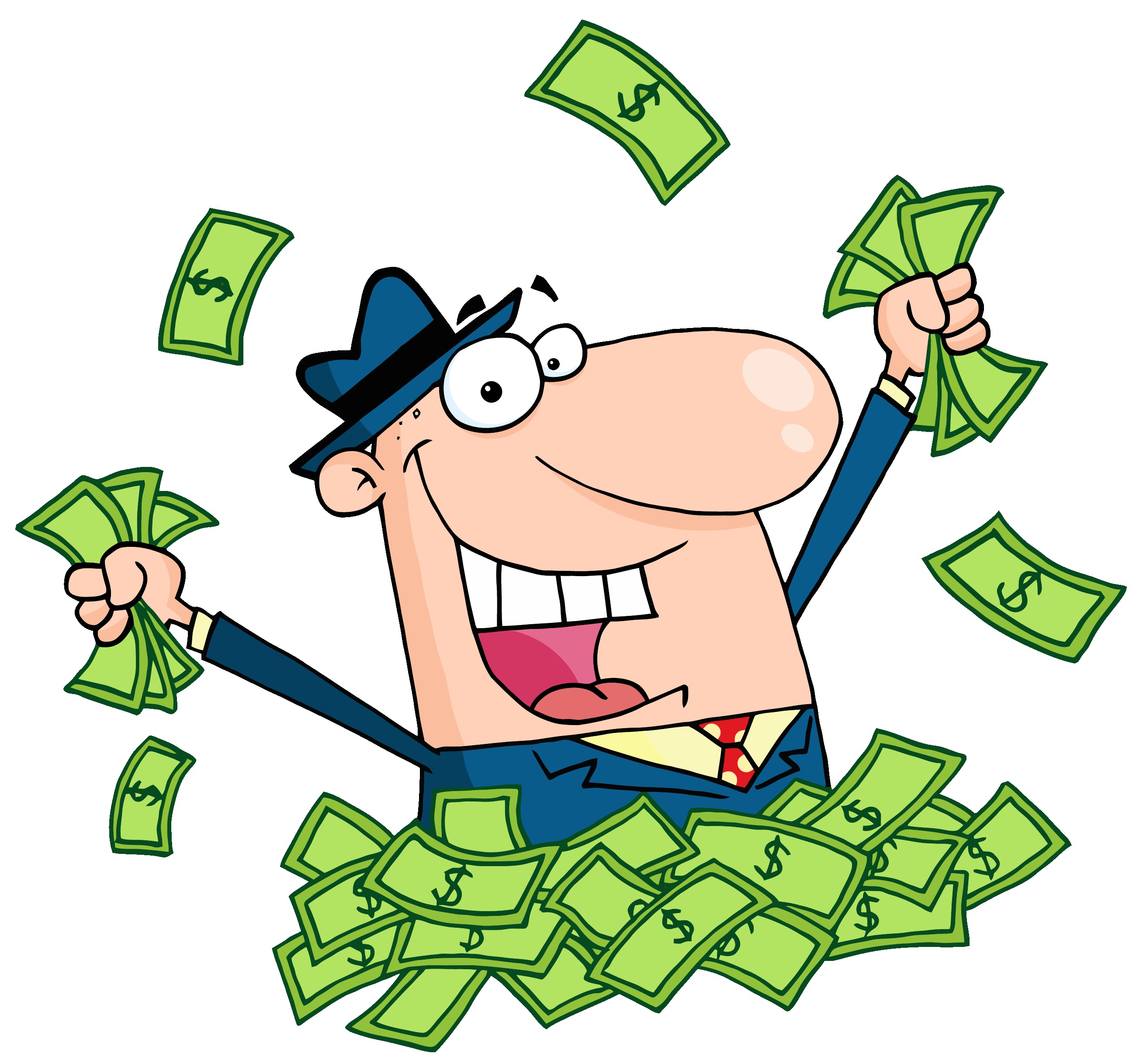 Cartoon man with money